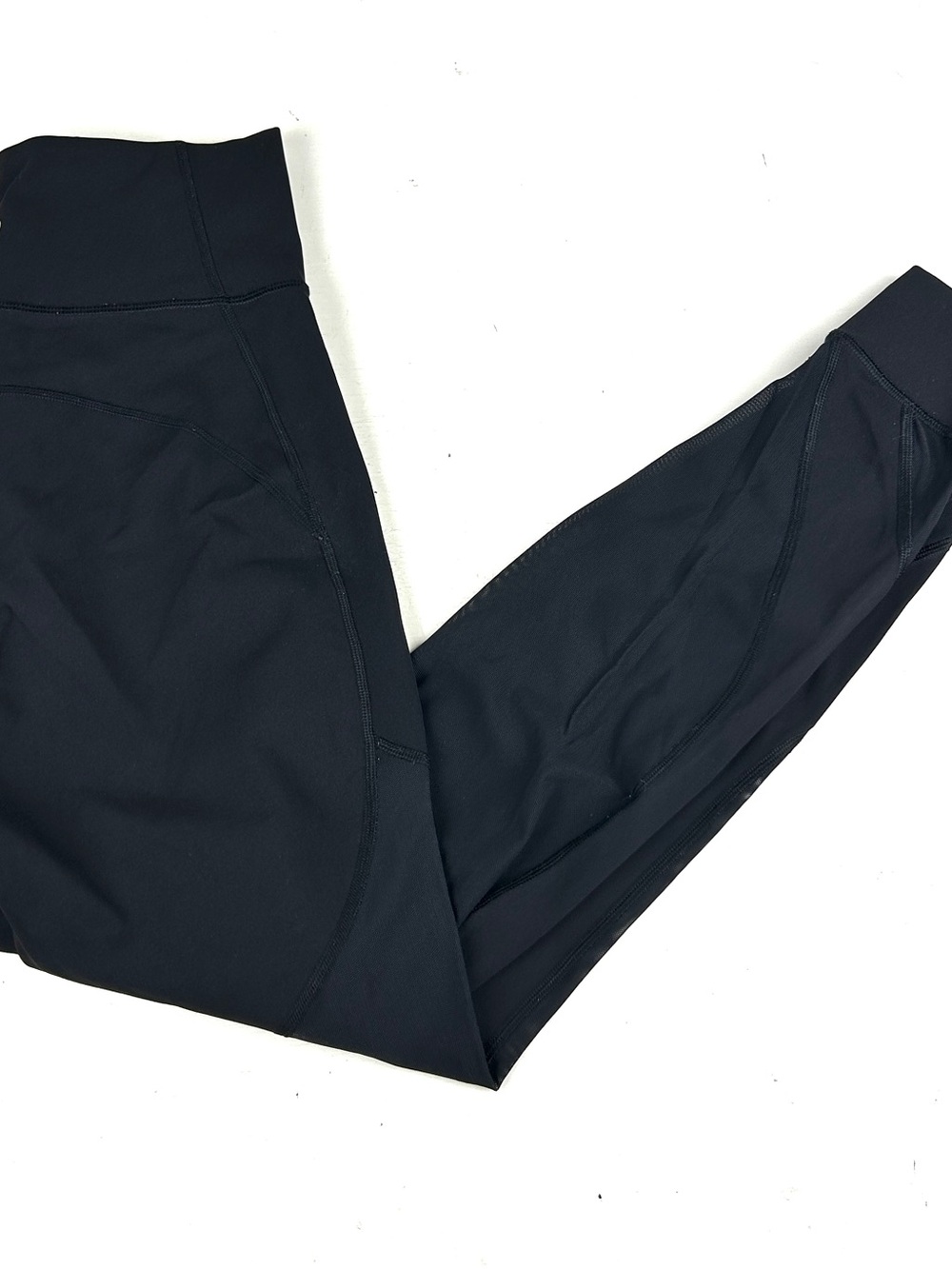 Lululemon Hot Like Agni Yoga Pants Size 8 Black Mesh Panels High Waist